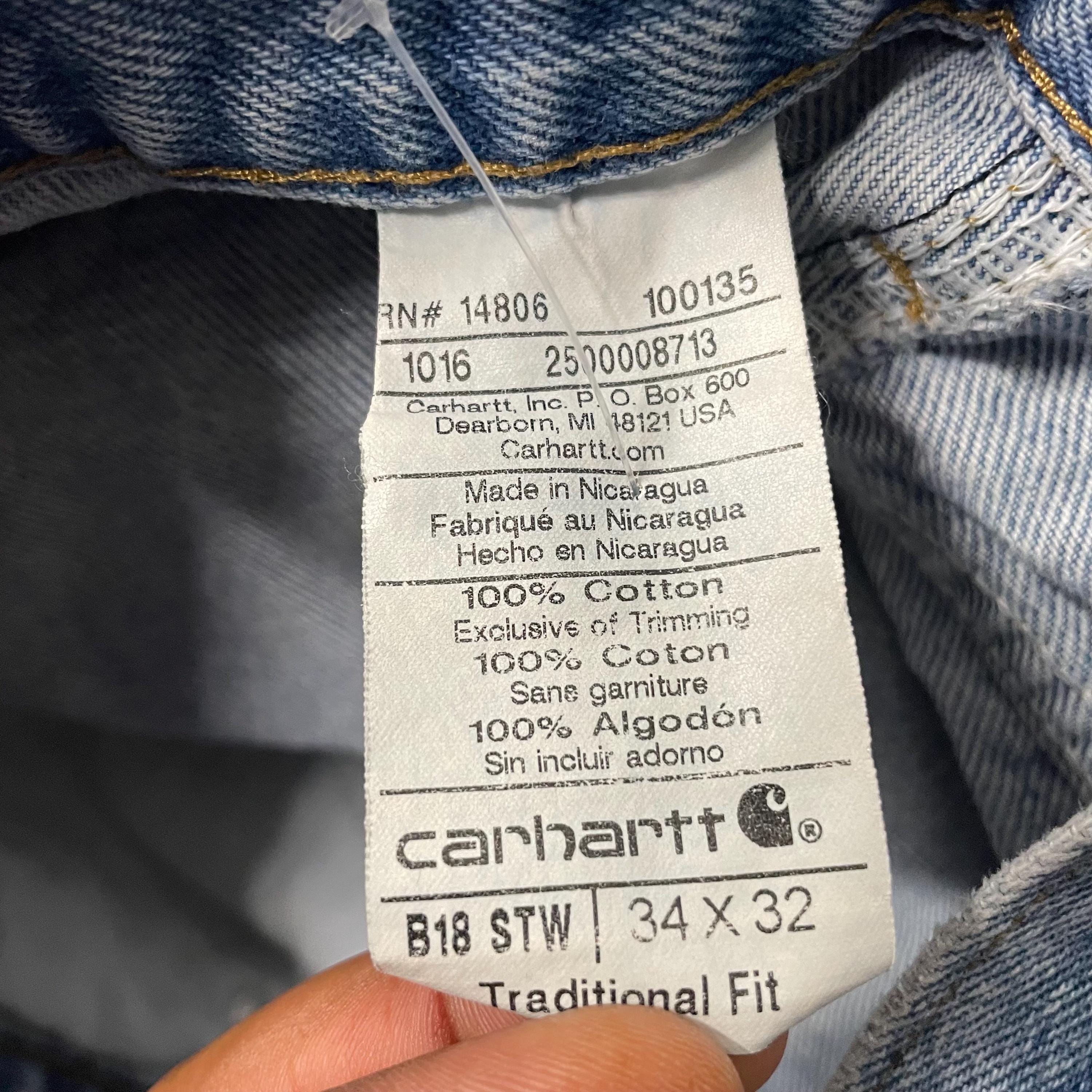Carhartt B18 STW Traditional Fit Stonewash Jeans // 34x32 - Etsy
