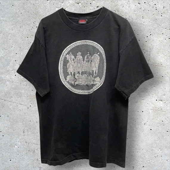 Vintage 1998 Highlander The Four Horsemen Movie Distressed Black T Shirt // XL