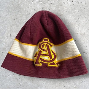 Vintage 90s Starter Arizona State Sun Devils Edge Knit Maroon Striped Beanie