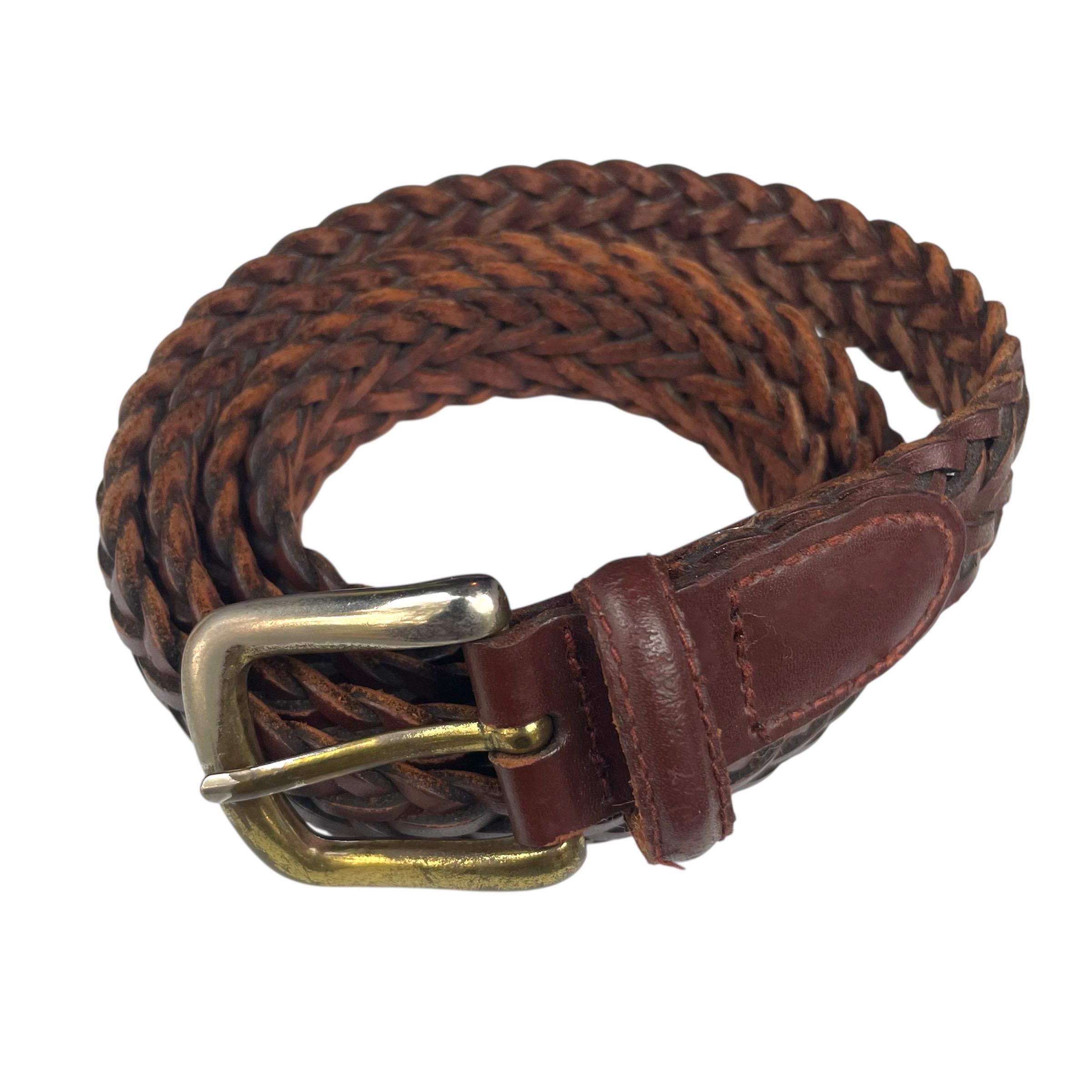 Coach Brown Braided Leather Belt Classic Designer Women size 36 minimalist boho Coach Braided Belt - Etsy main image 3