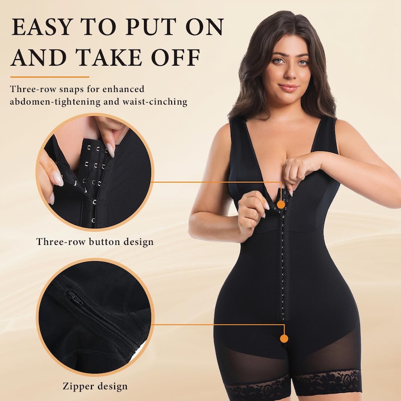 Women's Full Body Shaper Bodysuit With Front Zipper - Tummy Control ...