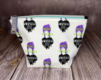 Lydia Deetz Project Pouch, Beetlejuice, Strange & Unusual, Hand Sewn Bag to Hold All of Your Things, Bright and Colorful