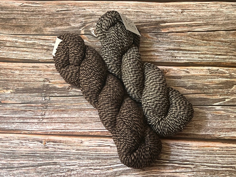 Plant Dyed Black Tea and Coffee Marled Sock Yarn, Merino & Peruvian Highland Wools/ Nylon, Hand Dyed, 100GM, Fingering, Soft and Luxurious image 2