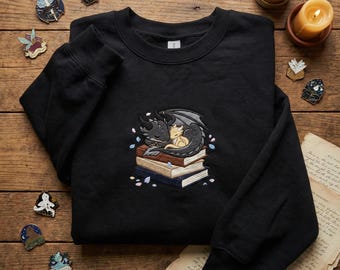 Basgiath War College Embroidered Shirt – Fourth Wing Dragon Sweatshirt, Fantasy Book Sweater, Reader Gift