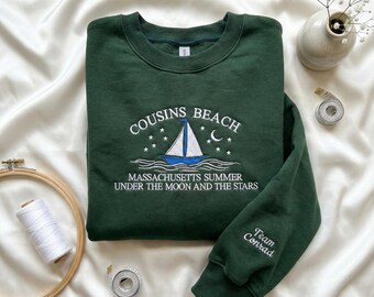 Cousins Beach Embroidered Crewneck, Summer Bookish Sweatshirt, Coastal Reader Aesthetic Gift