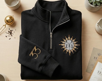 Sudadera con cremallera de un cuarto de Esquie Expedition 33 bordada, camiseta del juego Clair Obscur 2025, jersey bordado para gamers, regalo para fans de los videojuegos