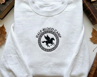 Camp Half-Blood Embroidered Sweatshirt, Percy Jackson SPQR Shirt, Greek Mythology Crewneck