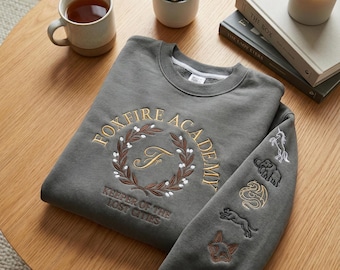 Foxfire Academy Embroidered Sweatshirt, Keeper of the Lost Cities Fan Hoodie, Fantasy Book Lover Gift