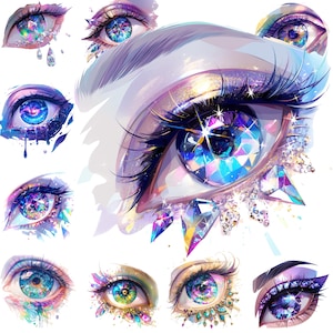 Clipart Occhio Fantasy / Pacchetto PNG Estetico Surreale / 10 Design di Alta Qualità / Arte Sublimatica / Uso Commerciale