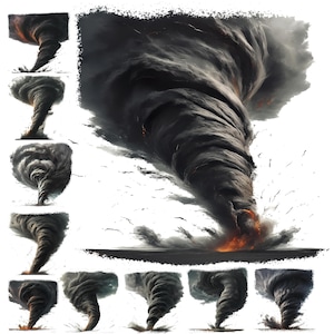 Tornado Clipart Bundle: Natural Disaster Art, Commercial Use (PNG Digital Download)