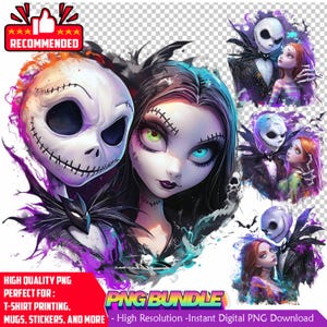 Jack and Sally png bundle