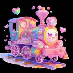 Iridescent Train Png bundle, Sublimation Design, Kids Png, Baby Train Png, T-Shirt Design, Instant Download Png, DTF