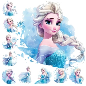 Princess Elsa Frozen Design Clipart - commercial use, instant download, sublimation, t shirt, mug, bag