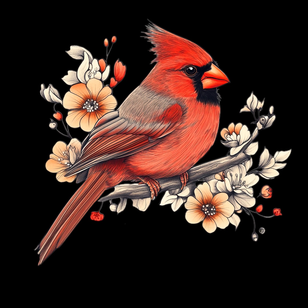 Red Cardinal Tattoo Design Bundle , Tattoo Design Bundle , Traditional ...