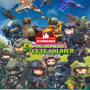 Cute Soldiers png bundle, Commercial Use, army kawaii characters, PNG, Chibi cute Sublimation,transparent background, Instant Download