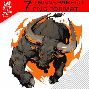 Watercolor Bull Taurus Zodiac Sign PNG: Celestial Design (Digital Download)
