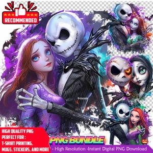 Jack and Sally png bundle
