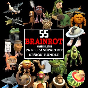 Italian Brainrot PNG バンドル、面白いキャラクター、Tralalero Tralala、Bombardino Cocodrilo、Ballerina Cappuccina、Rhino Toasterino、Tung Sahur