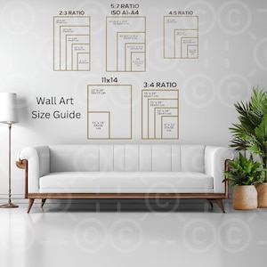 Minimalistische Wandkunst Größentabelle, Poster & Rahmen Größentabelle, Wand Kunst Rahmen Verhältnis, Vertikale Poster Größentabelle, Digital Sofort Download.