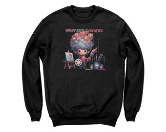 Sudadera juvenil con cuello redondo y diseño de artista creativo, parte superior con pintura divertida