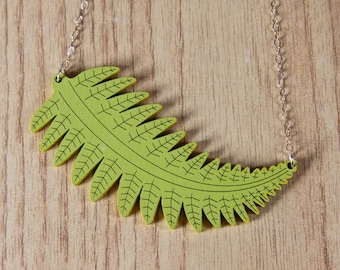 Feathery Fern Leaf Necklace