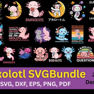 Axolotl svg, süßes Axolotl svg bündel, lustiges Axolotl bündel, Axolotl png, Axolotl png, Axolotl sublimation, Axolotl geschnitten Datei