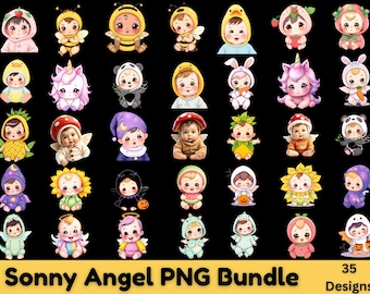 Sonny Angel Clipart Bundle: Kawaii PNG Files (Digital Download)
