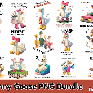 Funny goose png bundle, goose Sublimation Clipart Quotes Funny, Funny goose stickers, Funny goose clipart, Silly Goose PNG Bundle