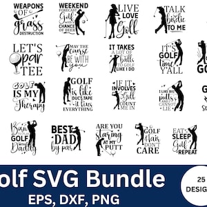 Golfcitat SVG-paket för Cricut och Silhouette