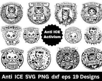 Katze Anti-ICE-aktivismus SVG Bundle, Rassengleichheit Protest Design (Digitaler Download)