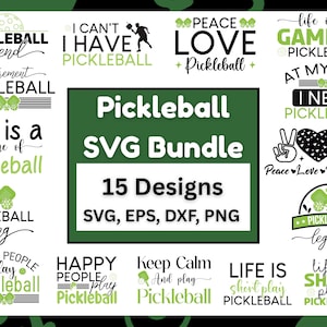 Pickleball SVG Bundle: 15 Designs, Paddle & Ball Clipart (Digital Download)