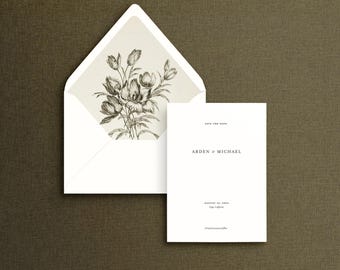 Plantilla elegante para guardar la fecha: Diseño minimalista (descarga instantánea)