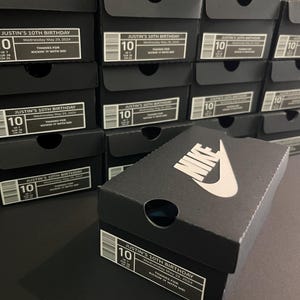 Mini-schoenendoos op maat gemaakte bedankdoos | Doos met bedankjes | Verjaardag sneakerhead | Sneakerbox | Gepersonaliseerde feestbedankje | Sneakerheadparty