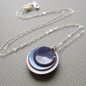 Purple Periwinkle Blue Mist Modern Minimalist Enamel Necklace image 2