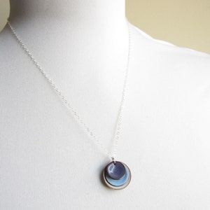 Purple Periwinkle Blue Mist Modern Minimalist Enamel Necklace image 3