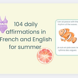 Bilingual Summer Affirmation cards