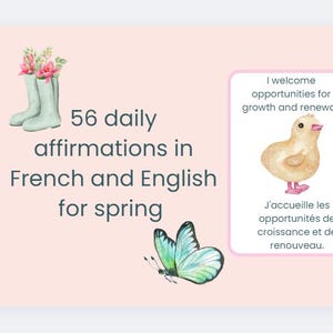Dagelijkse affirmaties voor de lente in het Engels en Frans