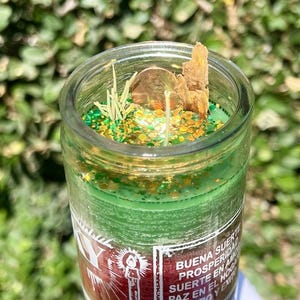 Money Drawing Candle – Abundance and Prosperity | Cinnamon, Rosemary & Penny | 7-Day Fixed Green Candle | Wealth Ritual Spell Candle