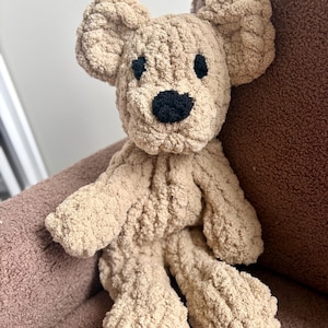 Chunky Knit Bear Plush | Handmade Teddy Bear Snuggler, Nursery Decor