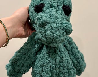 Handgestrickter Dinosaurier Plüsch - weiches, gemütliches handgemachtes Dino-Geschenk für Kinder & Sammler