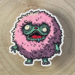 Pegatina de zombi esponjoso / Vinilo impermeable de personaje no muerto (7,6 cm) / Calcomanía para portátil o botella de agua
