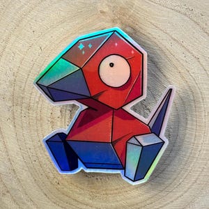 Porygon Aufkleber - Wasserdichter Vinyl Holographischer Pokemon Aufkleber (3 ") - Laptop, Wasserflasche, Gästebuch Aufkleber."
