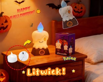 Litwick Luce notturna Candela luminosa scintillante Statuetta di Halloween