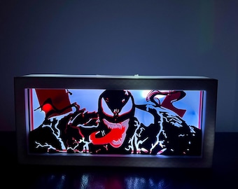 Venom LED Light Box | Marvel Night Light | RGB Comic Lightbox