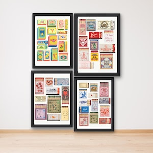 Digital Matchbox Gift, Large Matches Print, Customized Retro Wall Poste,Vintage Matchbox Print, Trendy Matches Poster