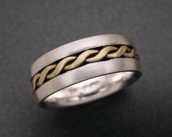 Sterling & 18K Two Wire Twist Inlay