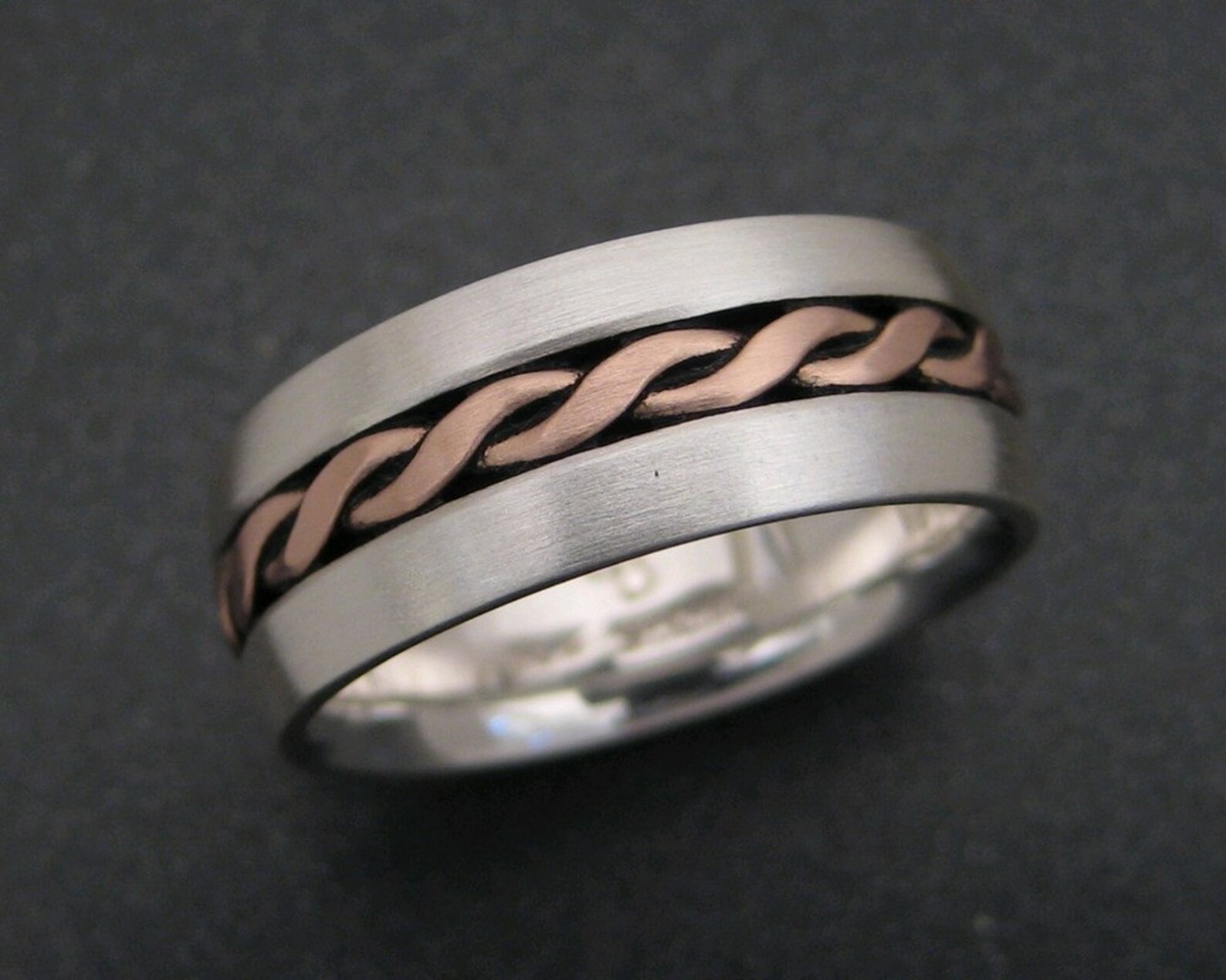 Sterling & 18K Two Wire Twist Inlay - Etsy