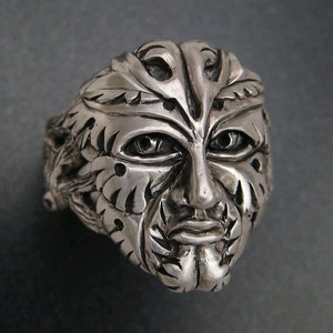 Sterling Green Man Ring
