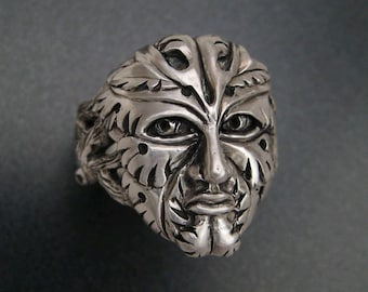 Sterling Green Man Ring