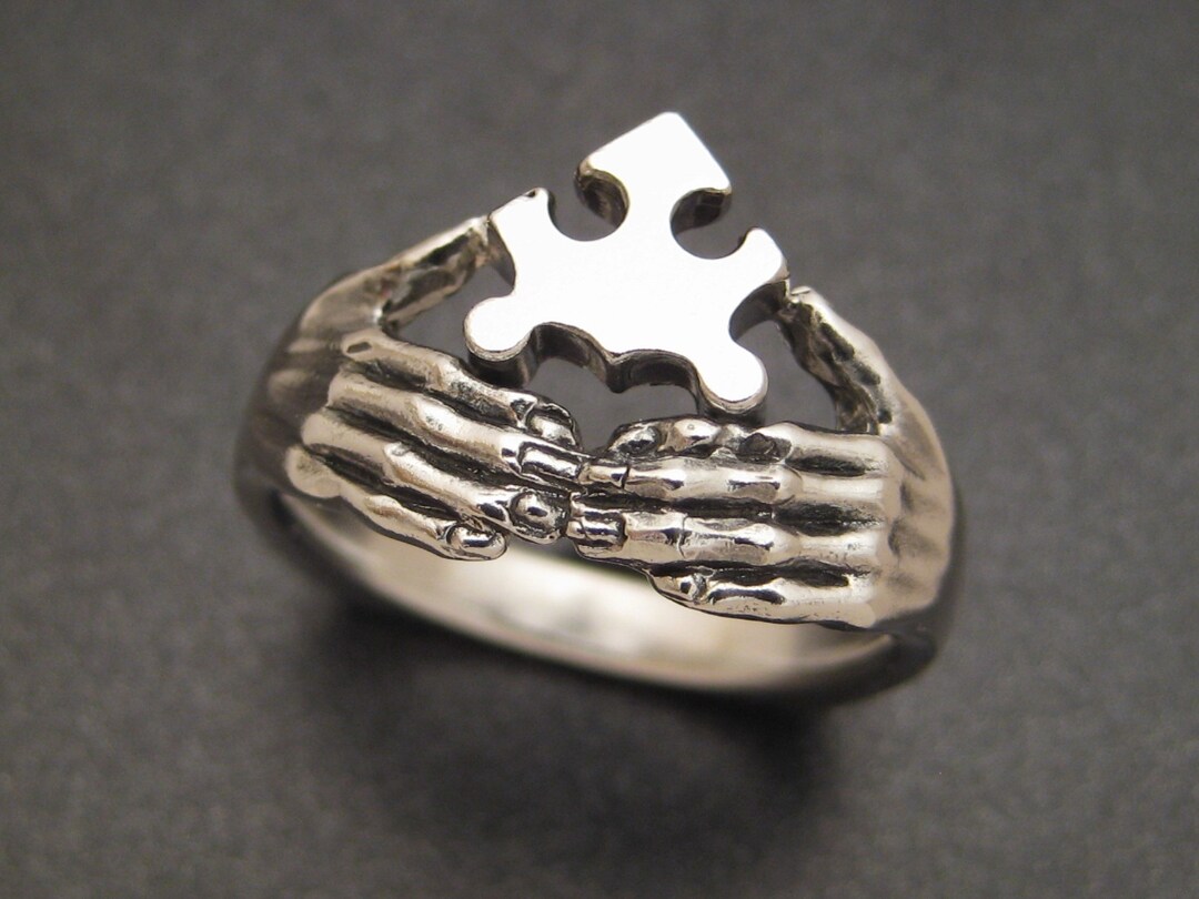 Sterling Jigsaw Puzzle Ring Etsy